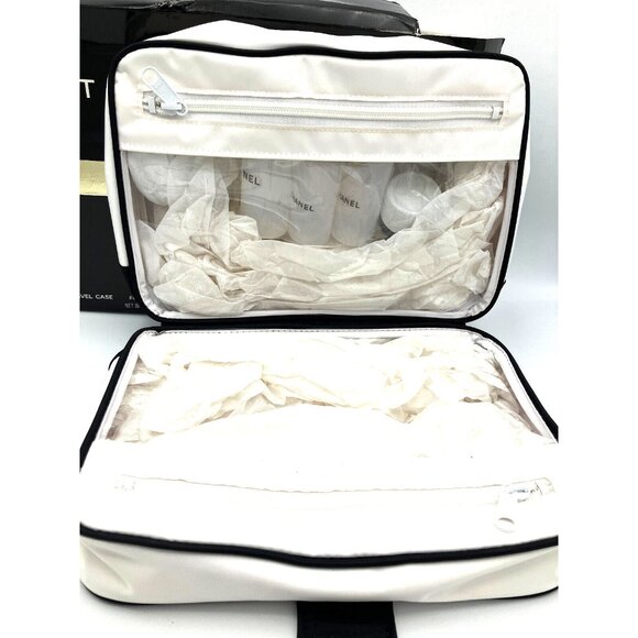 NIP NEW 80s 90s Vintage Chanel First Class Traveler Cosmetic Case Set Bottles - Picture 4 of 10